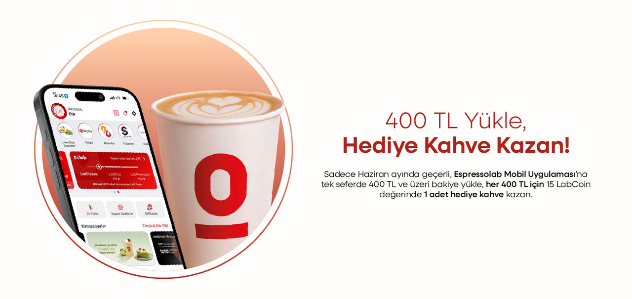 400 TL Yükle, Hediye Kahve Kazan!