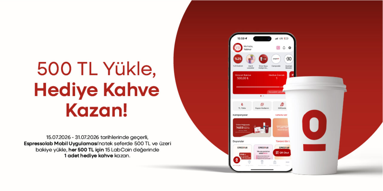 500 TL Yükle, Hediye Kahve Kazan!